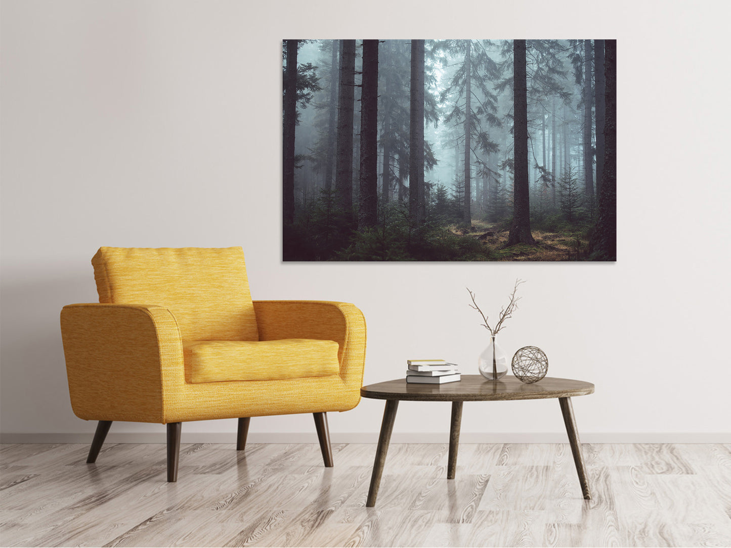 Leinwandbild Wald im Nebel