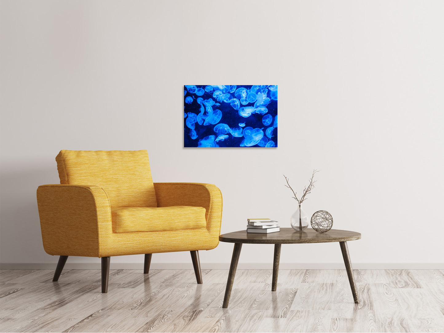 Leinwandbild Viele Quallen im blauen Wasser