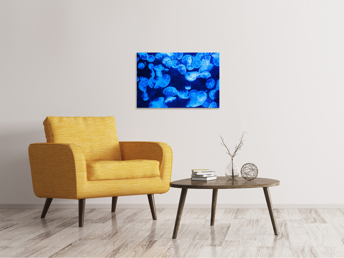Leinwandbild Viele Quallen im blauen Wasser