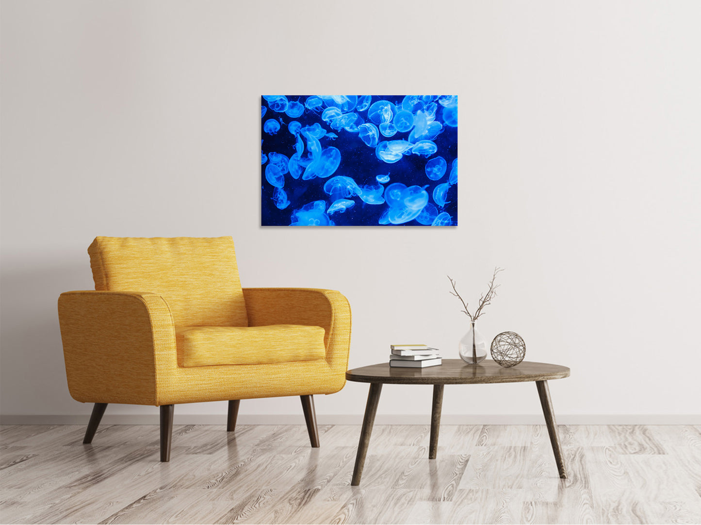 Leinwandbild Viele Quallen im blauen Wasser