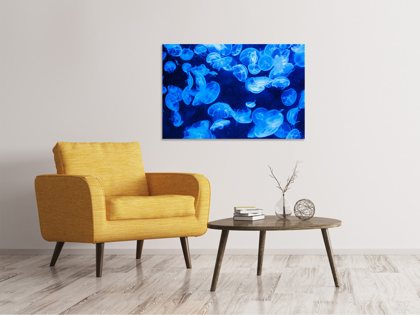 Leinwandbild Viele Quallen im blauen Wasser