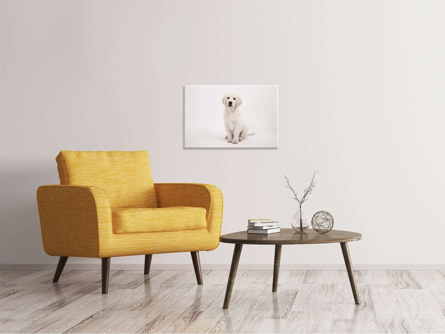 Leinwandbild Süsse Golden Retriever Welpe