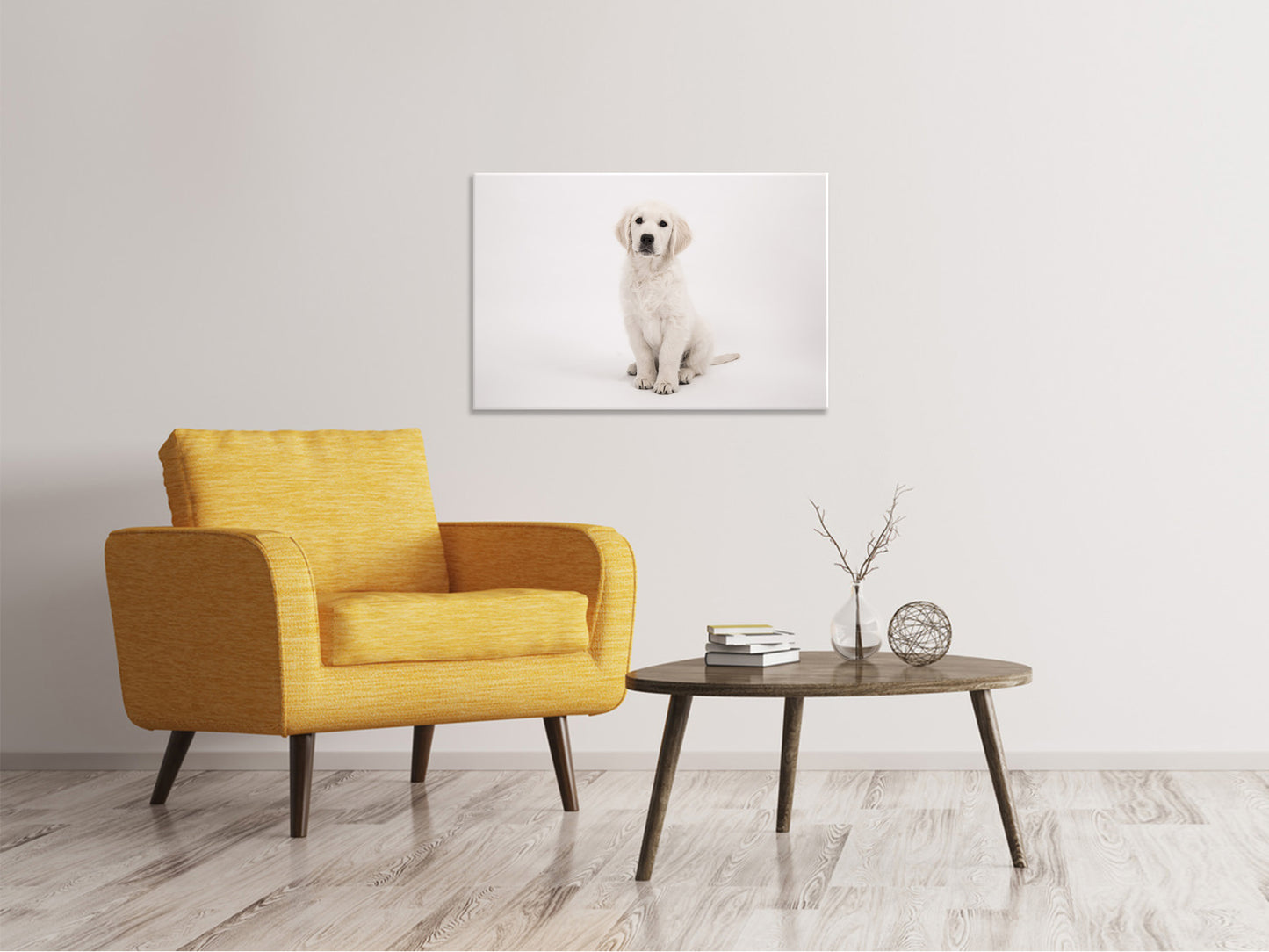 Leinwandbild Süsse Golden Retriever Welpe