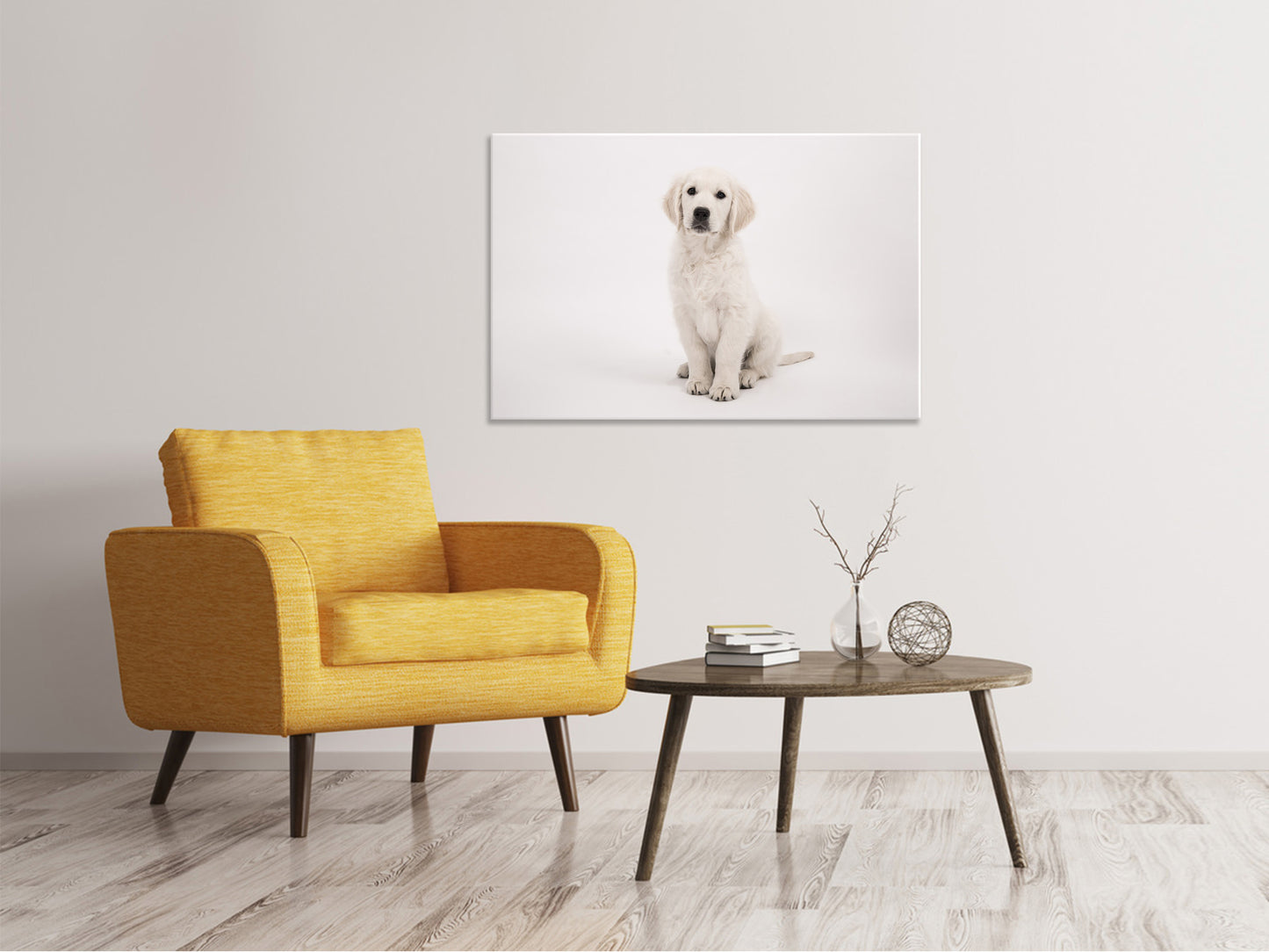 Leinwandbild Süsse Golden Retriever Welpe