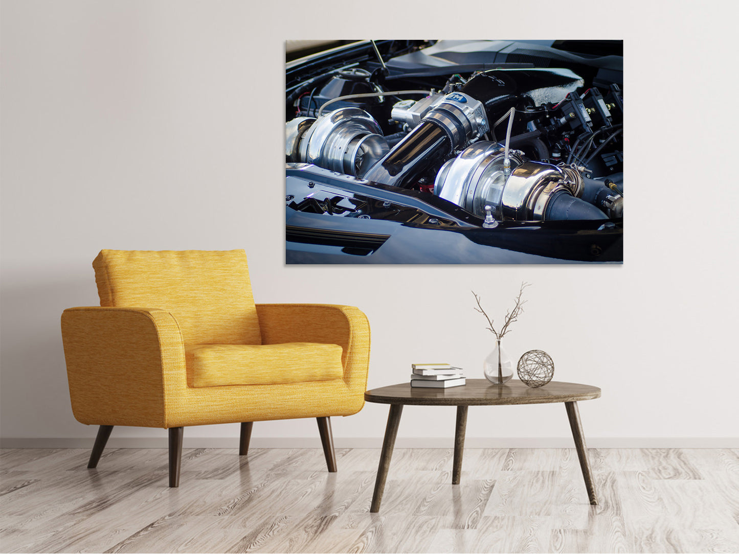Leinwandbild Glänzender Motor