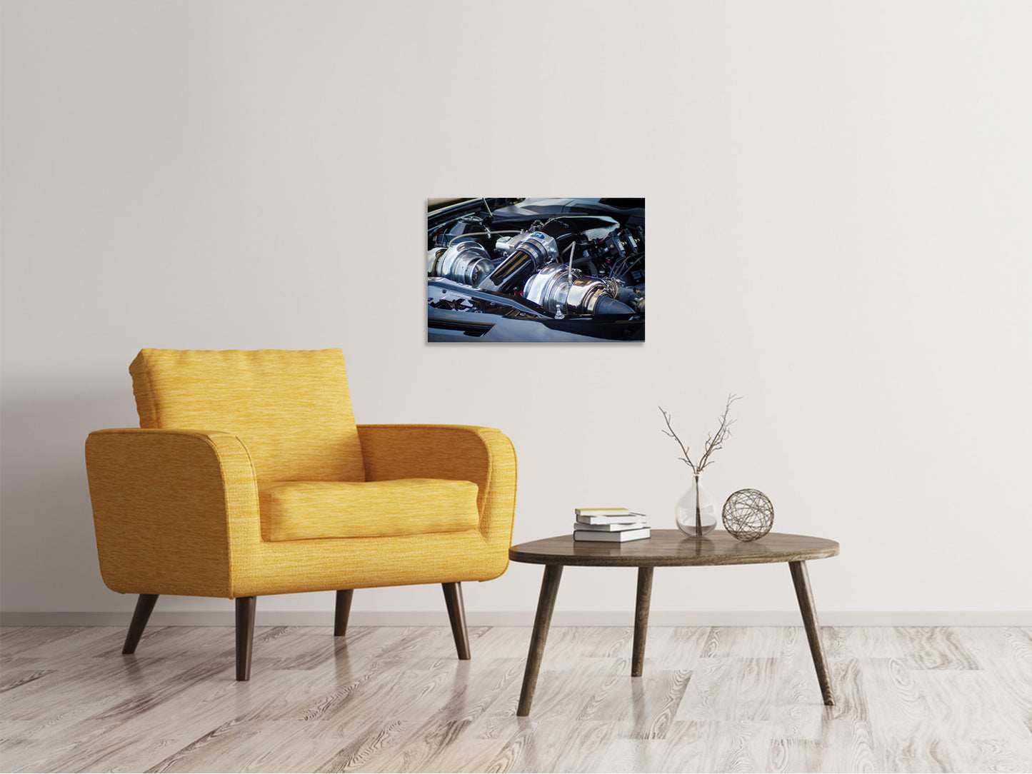 Leinwandbild Glänzender Motor