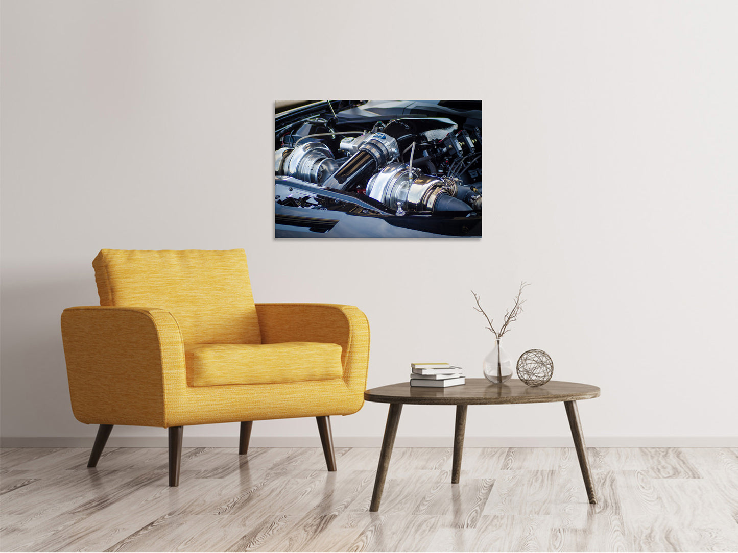 Leinwandbild Glänzender Motor