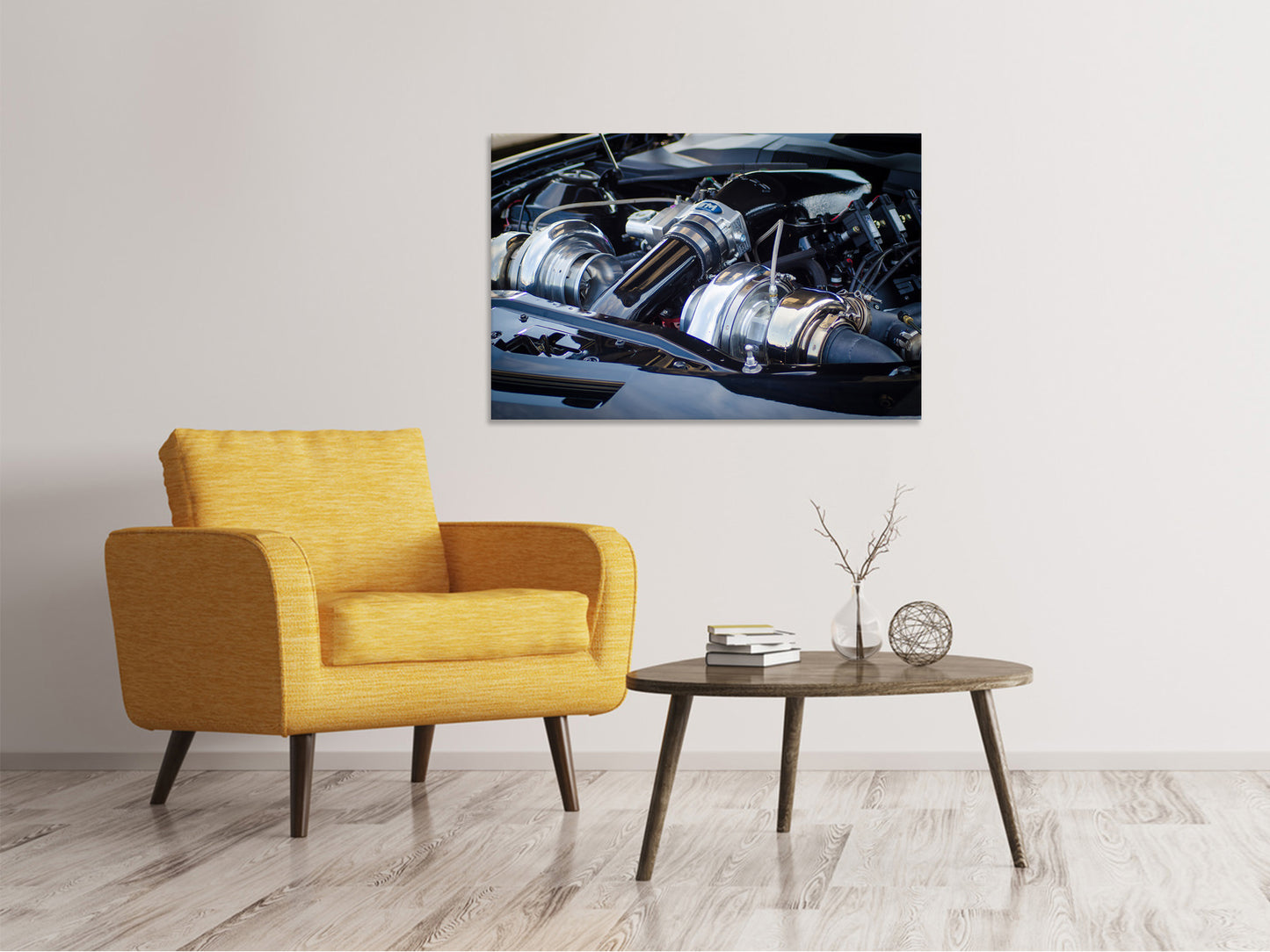 Leinwandbild Glänzender Motor