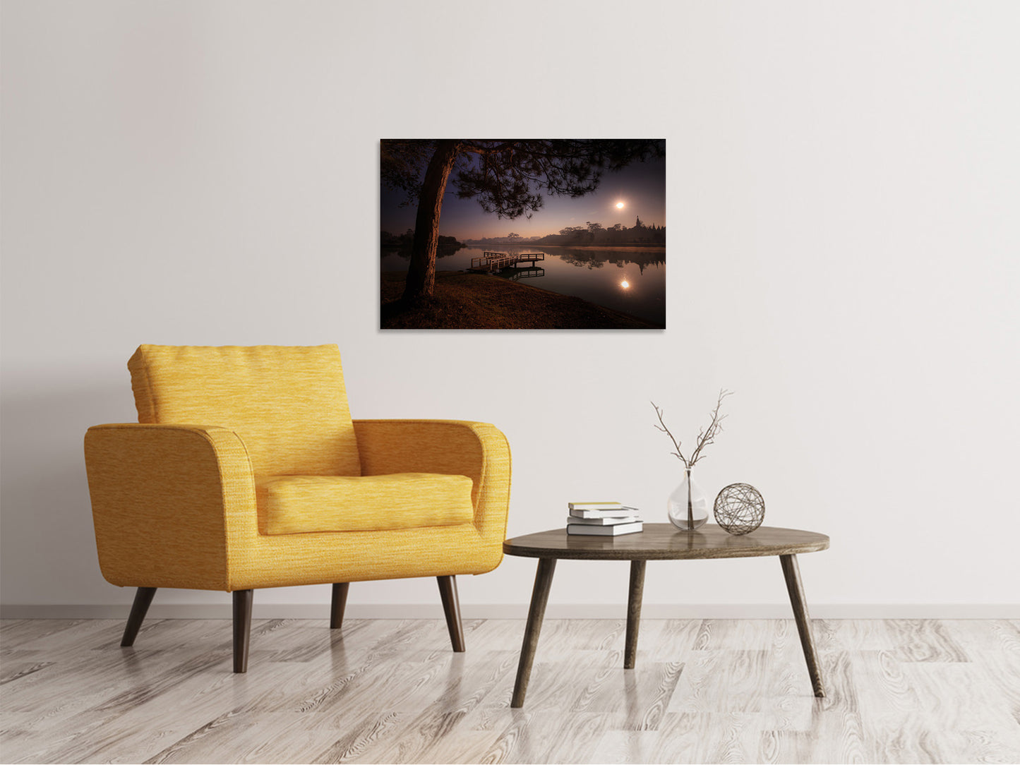 Leinwandbild Ein See am Wald