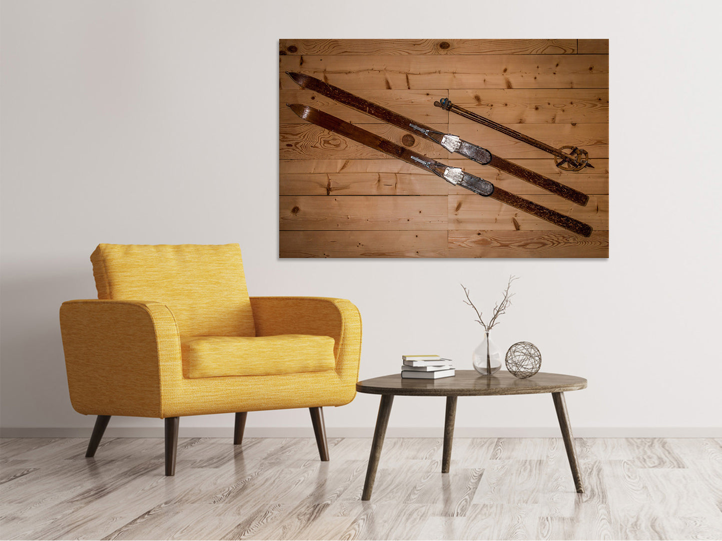 Leinwandbild Retro Ski
