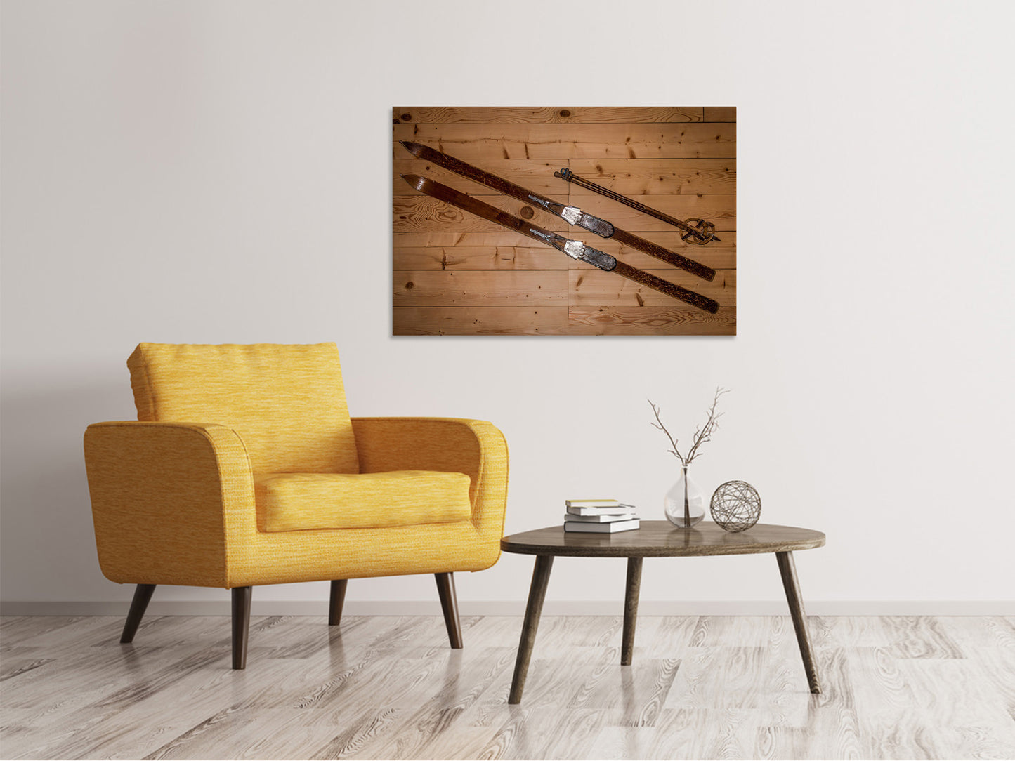 Leinwandbild Retro Ski