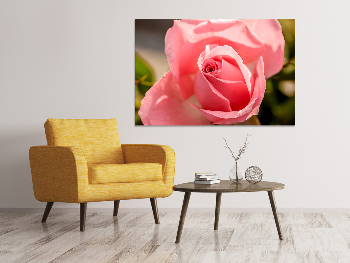 Leinwandbild Die Rose in rosa