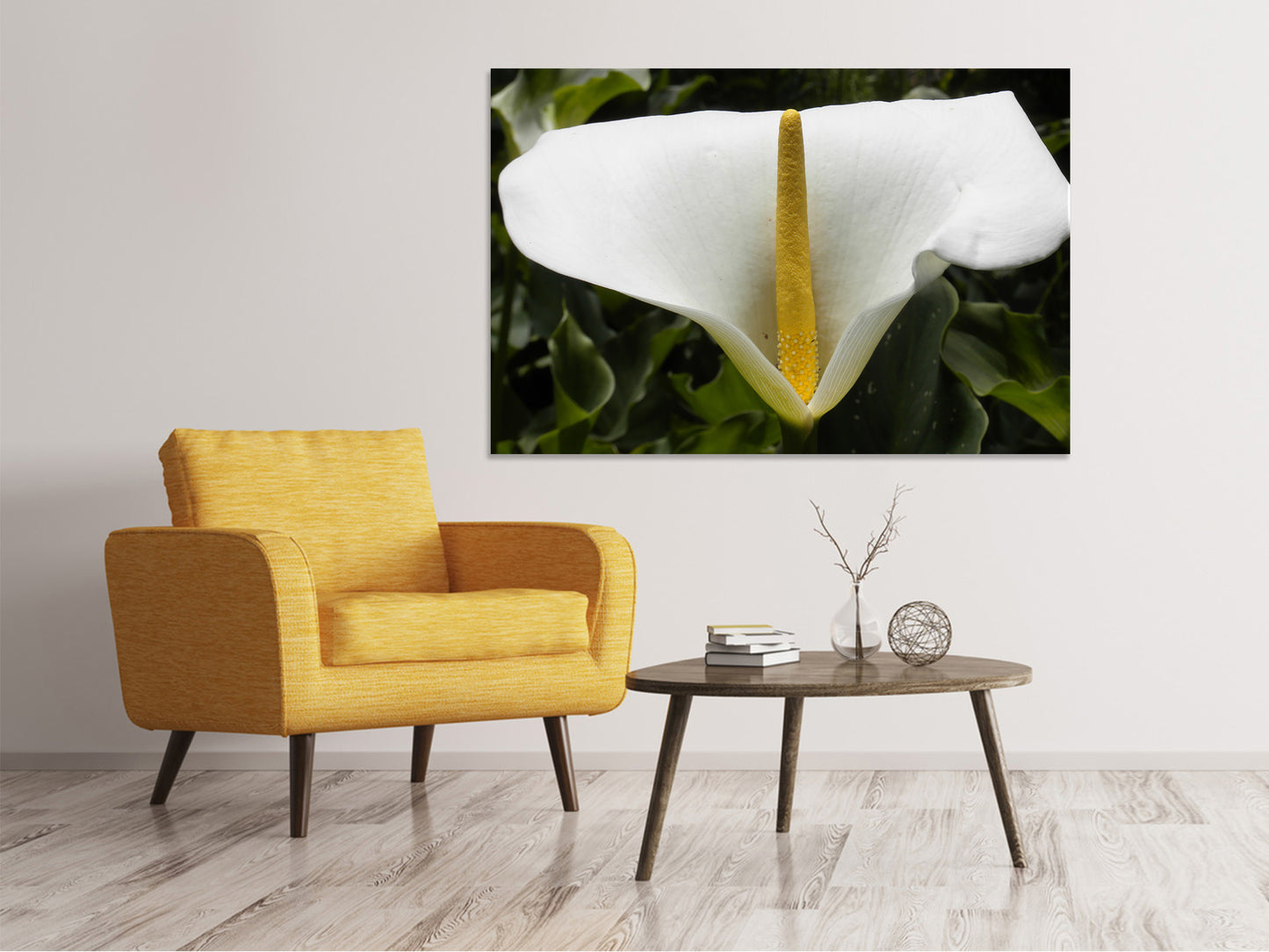 Leinwandbild Makro Calla in weiss