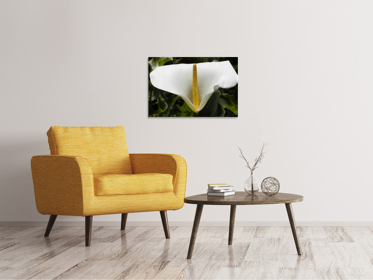 Leinwandbild Makro Calla in weiss