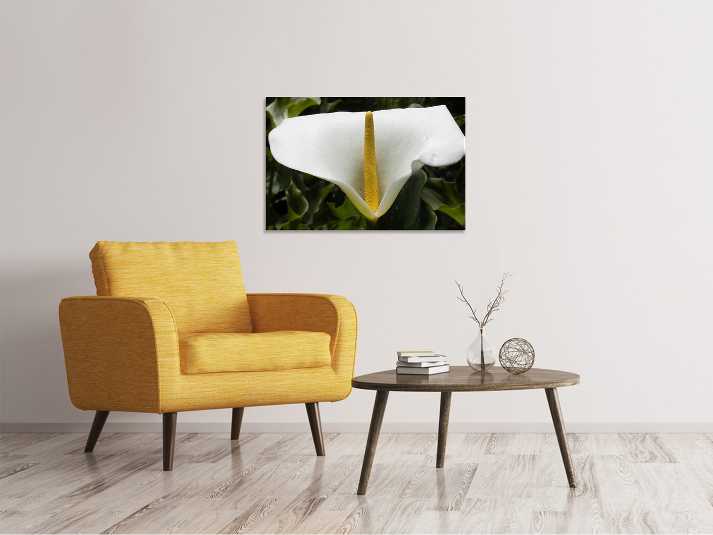 Leinwandbild Makro Calla in weiss