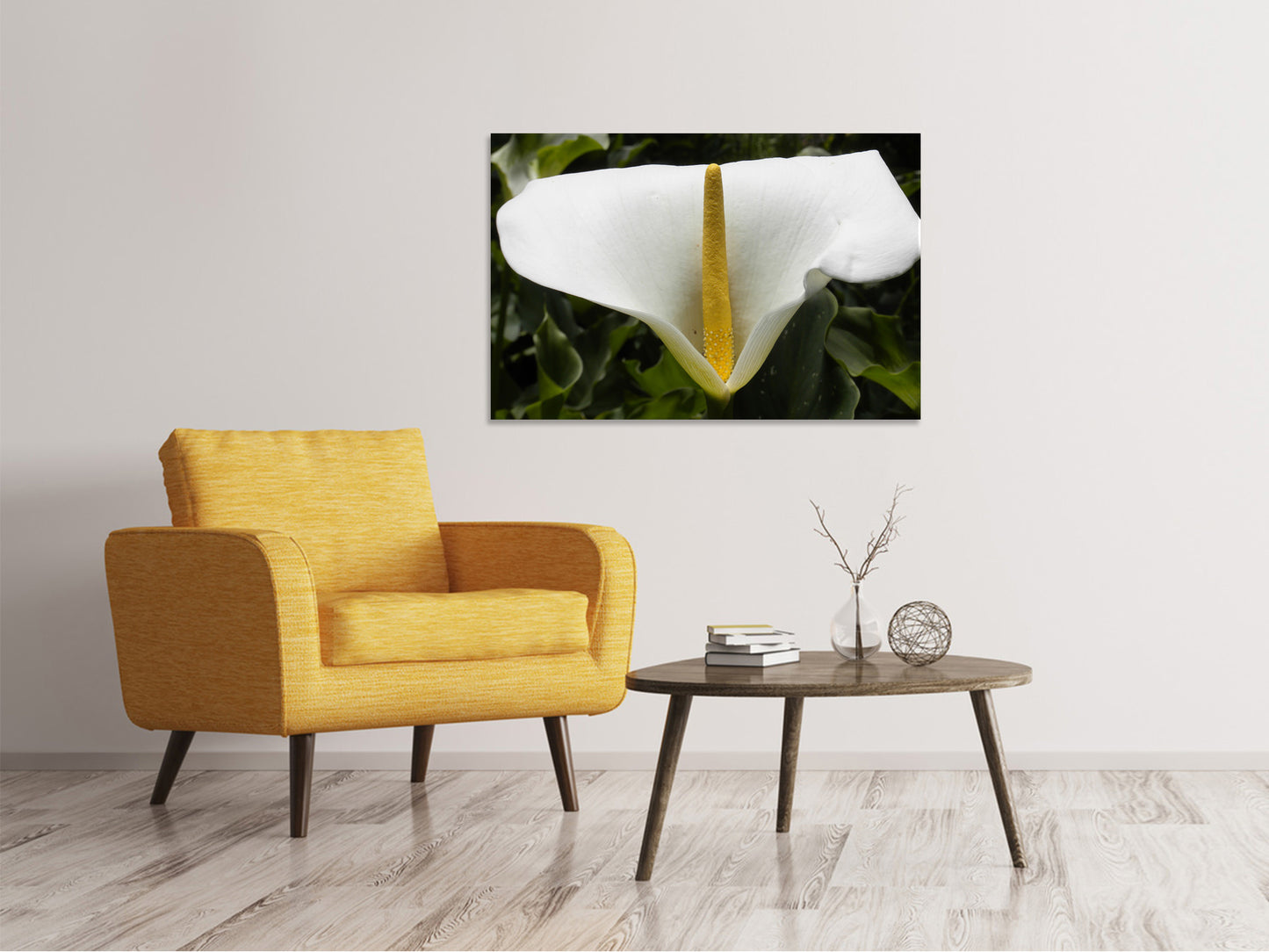 Leinwandbild Makro Calla in weiss