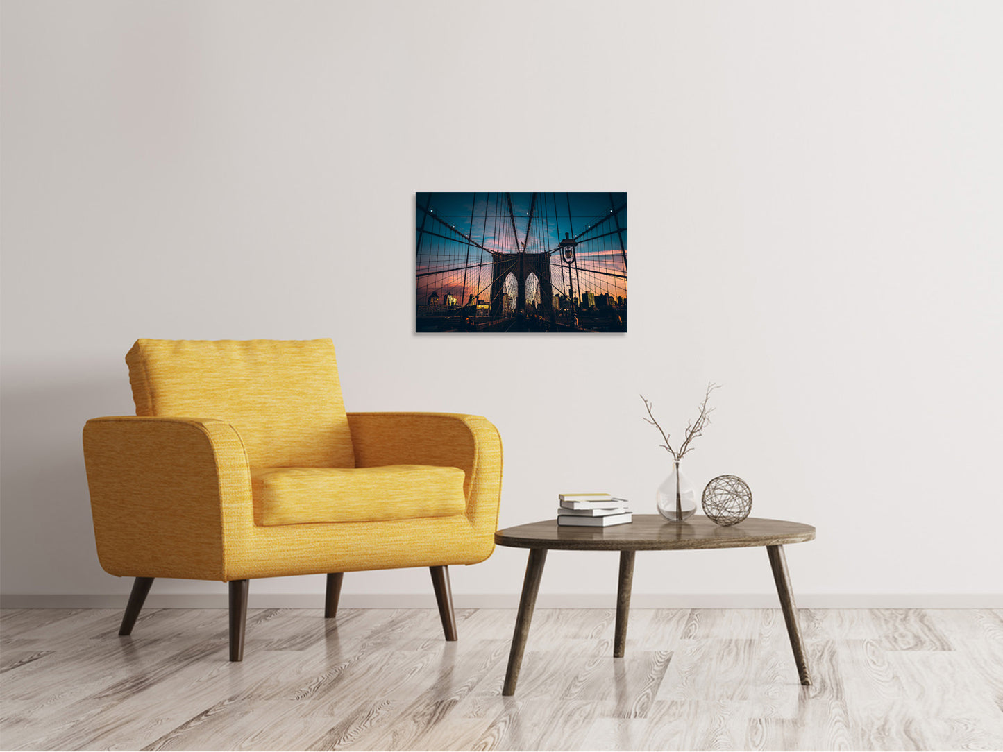 Leinwandbild Brooklyn Bridge im Abendlicht