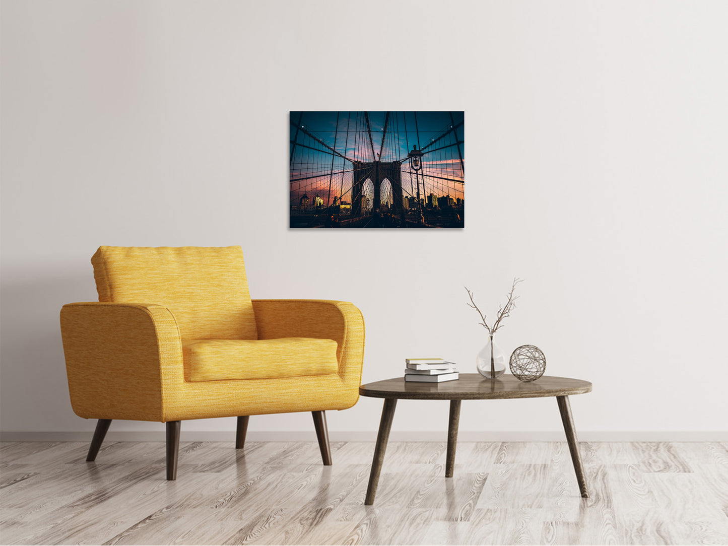 Leinwandbild Brooklyn Bridge im Abendlicht