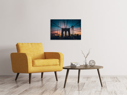 Leinwandbild Brooklyn Bridge im Abendlicht