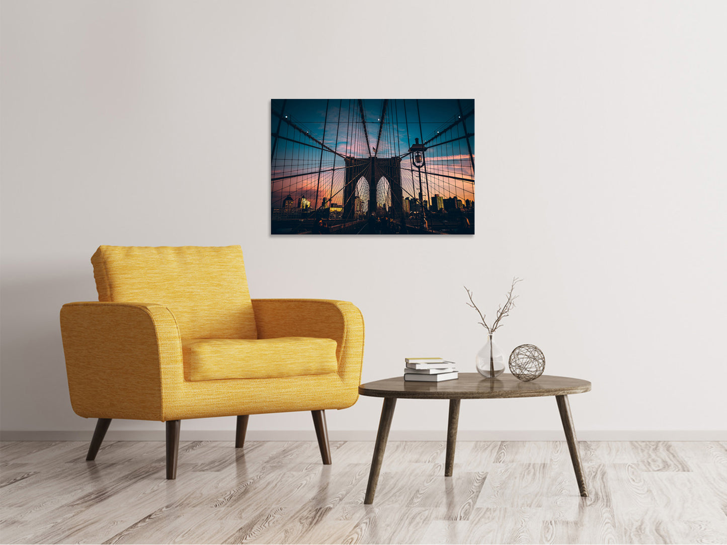 Leinwandbild Brooklyn Bridge im Abendlicht