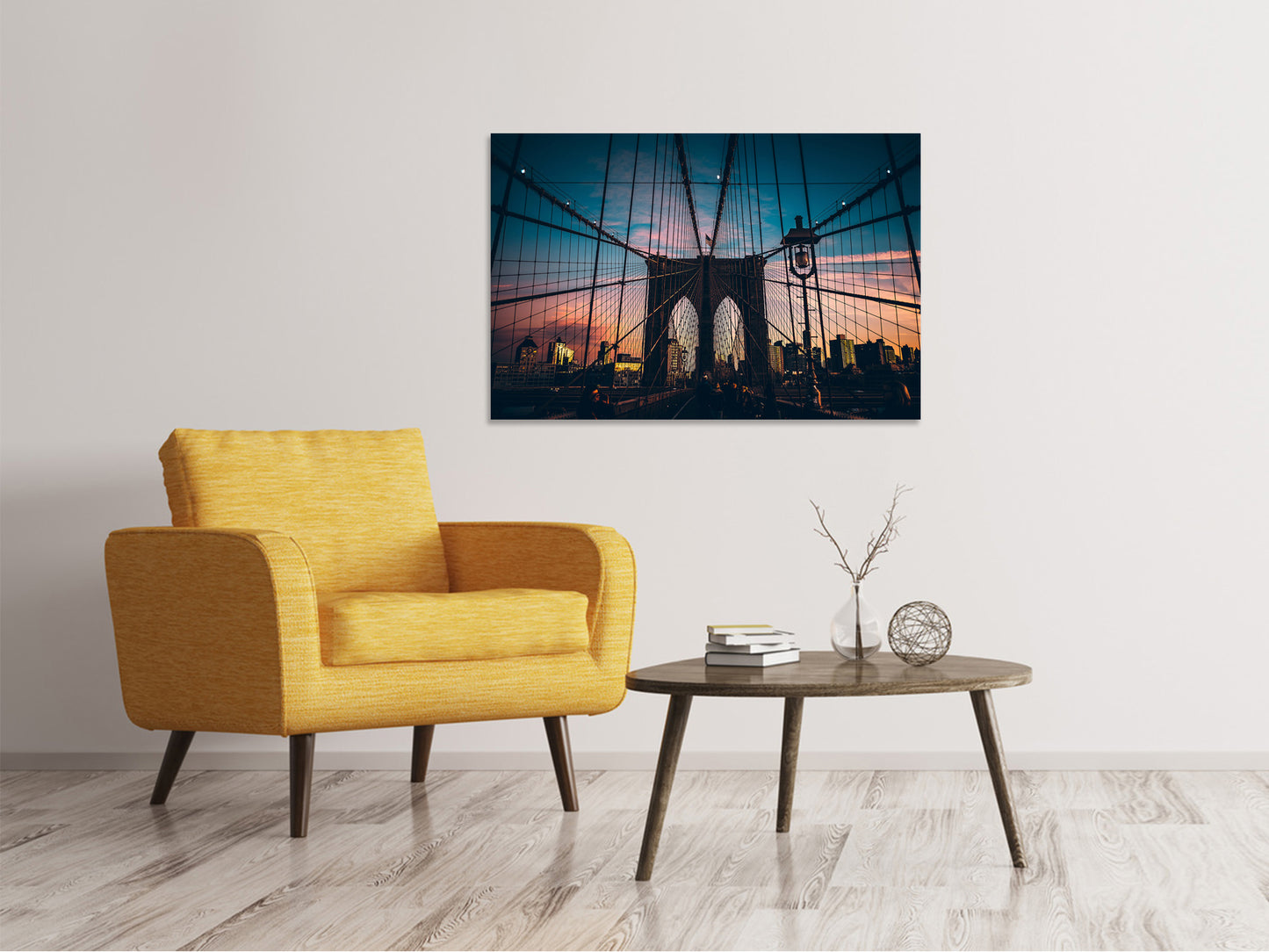 Leinwandbild Brooklyn Bridge im Abendlicht