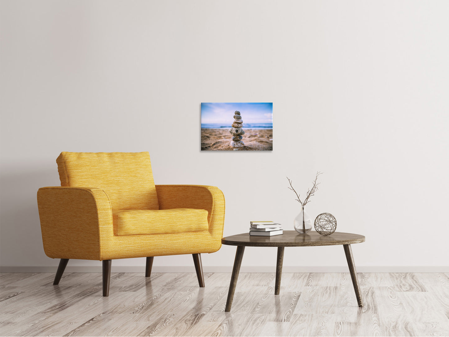 Leinwandbild Steinstapel am Strand