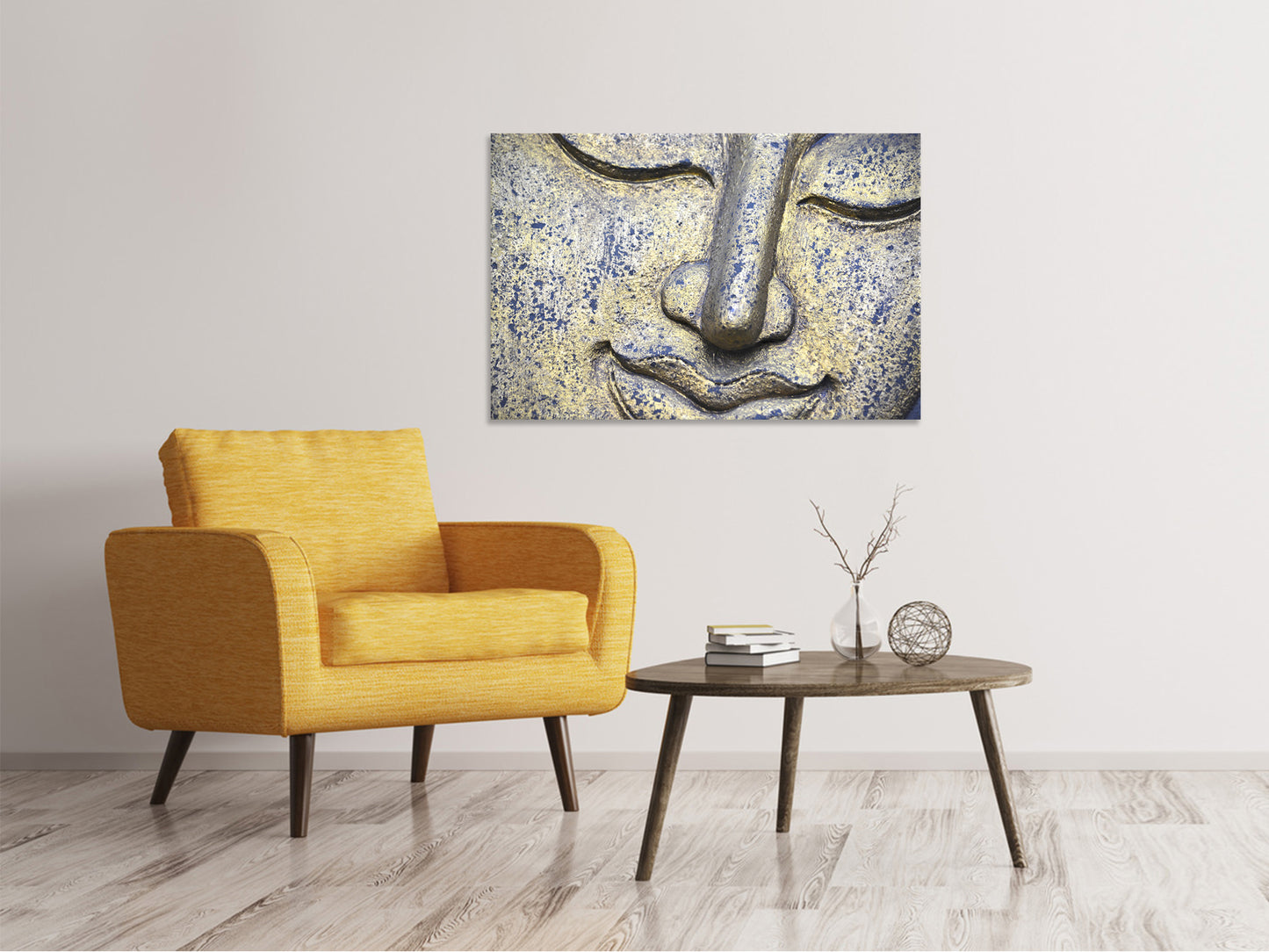 Leinwandbild Kopf eines Buddha in XXL