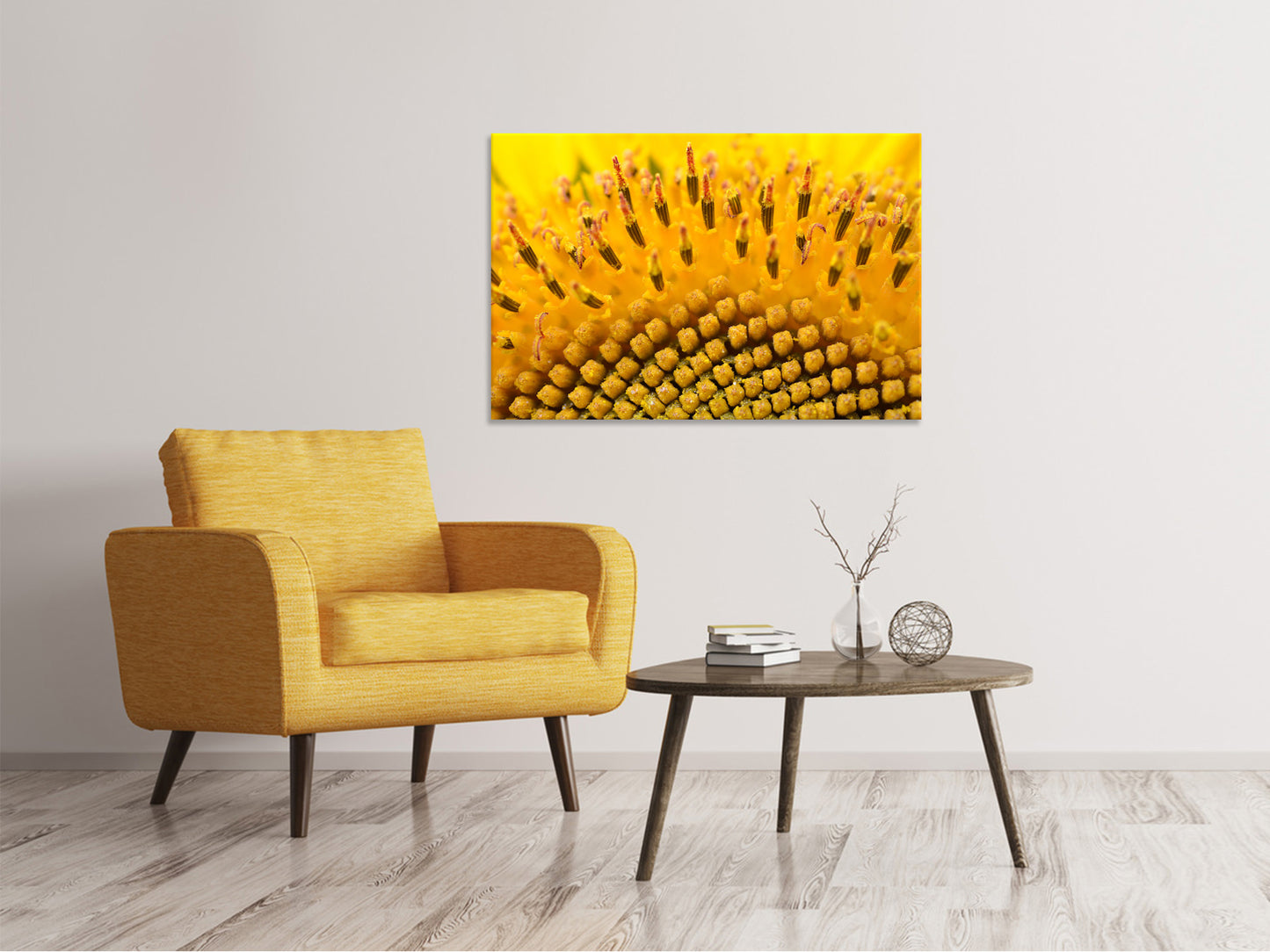Leinwandbild Die Knospen der Sonnenblume in XXL
