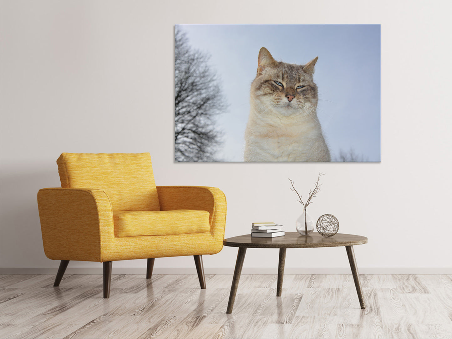 Leinwandbild Entspannte Katze in der Natur