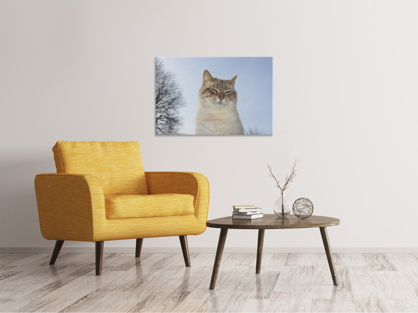 Leinwandbild Entspannte Katze in der Natur