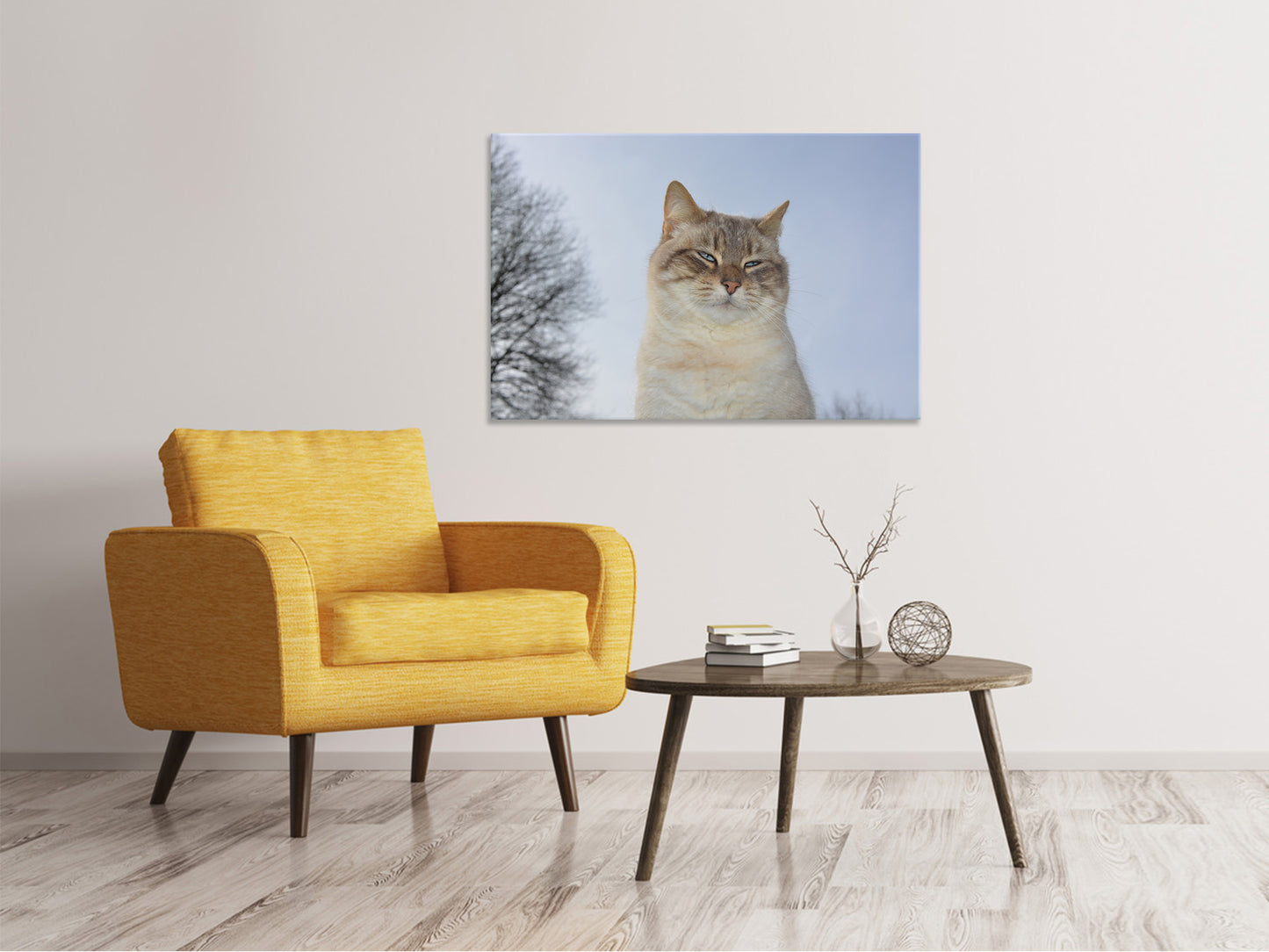 Leinwandbild Entspannte Katze in der Natur