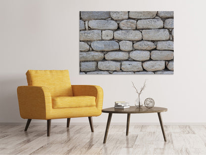 Leinwandbild Mauer aus Natur Steinen