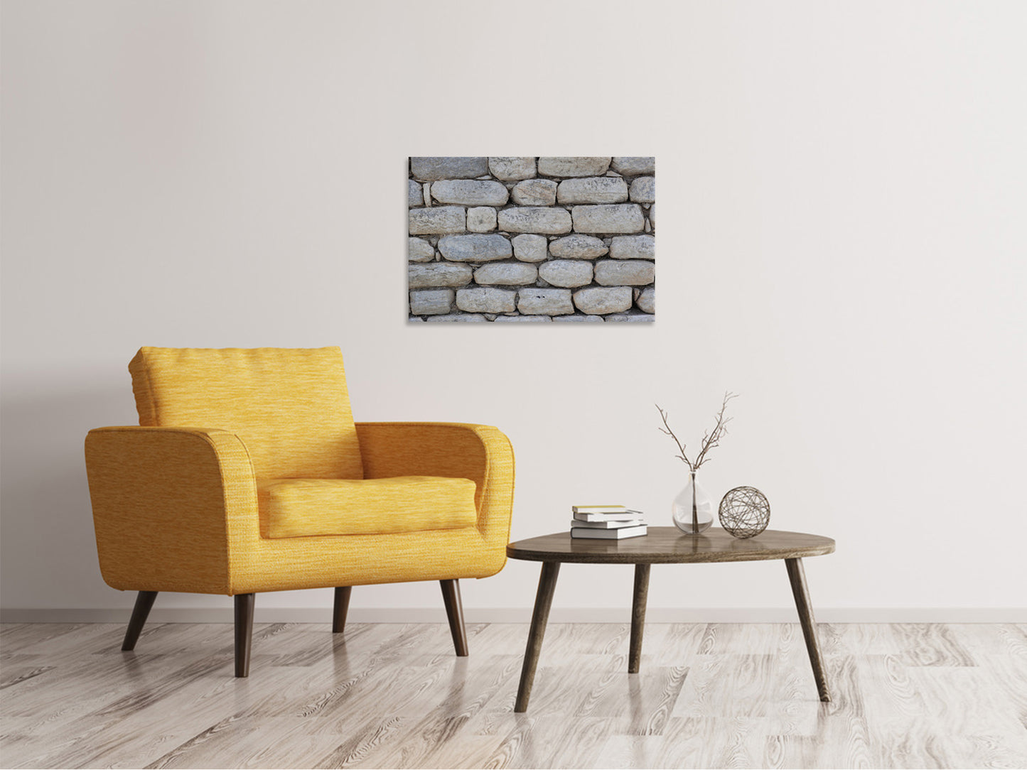 Leinwandbild Mauer aus Natur Steinen
