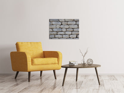 Leinwandbild Mauer aus Natur Steinen