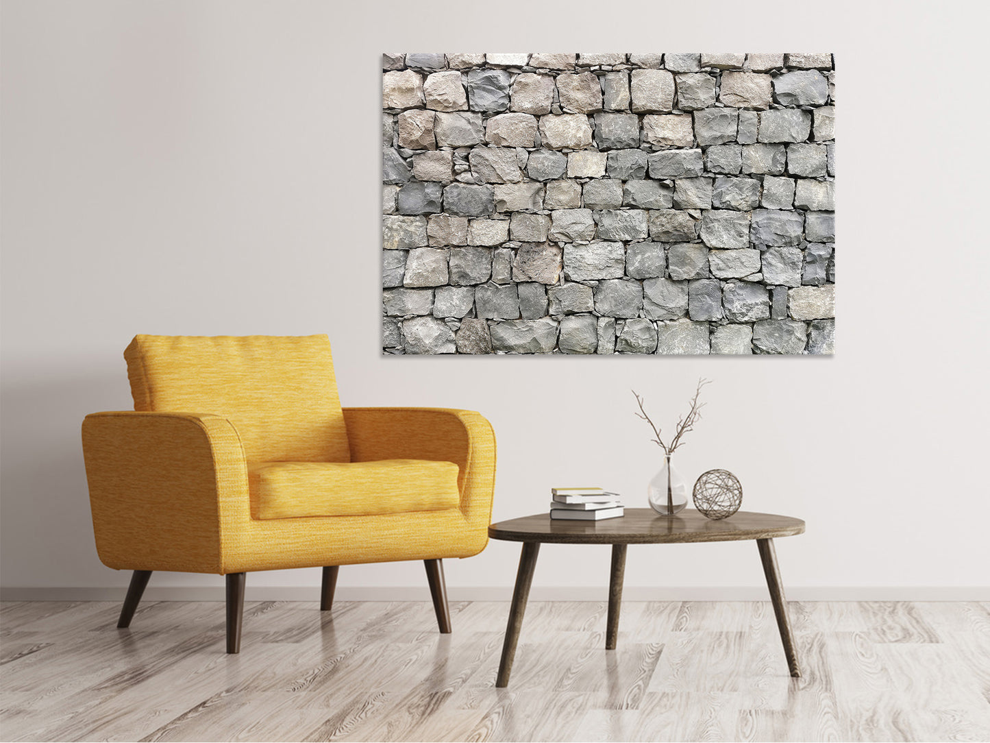 Leinwandbild Graue Stein Wand