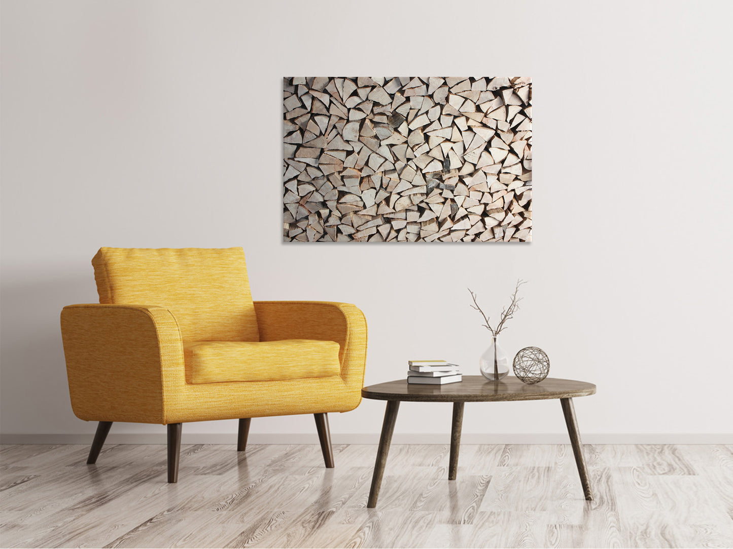 Leinwandbild Holzstapel
