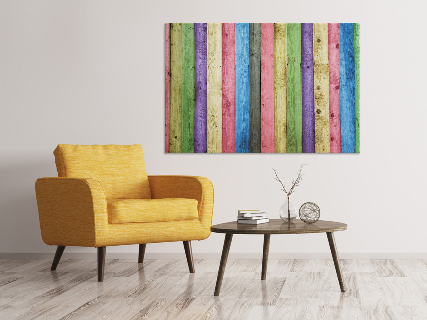 Leinwandbild Buntes Holz