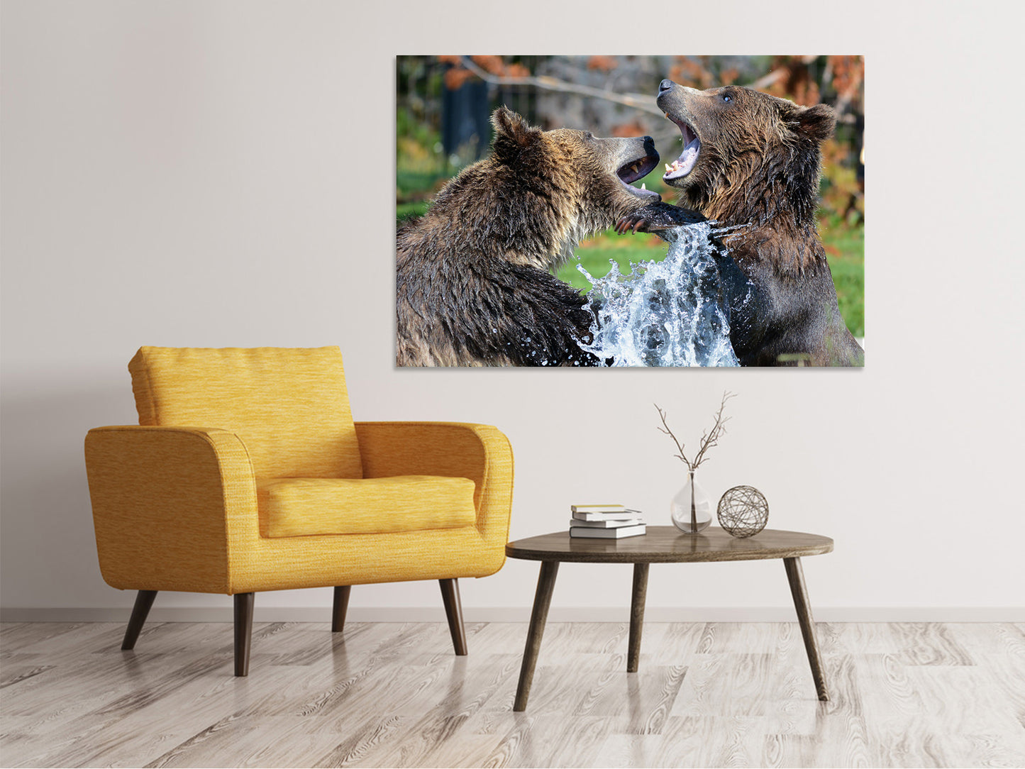 Leinwandbild Grizzly Kampf