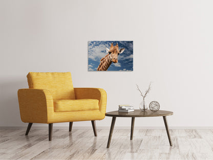 Leinwandbild Achtung Giraffe!