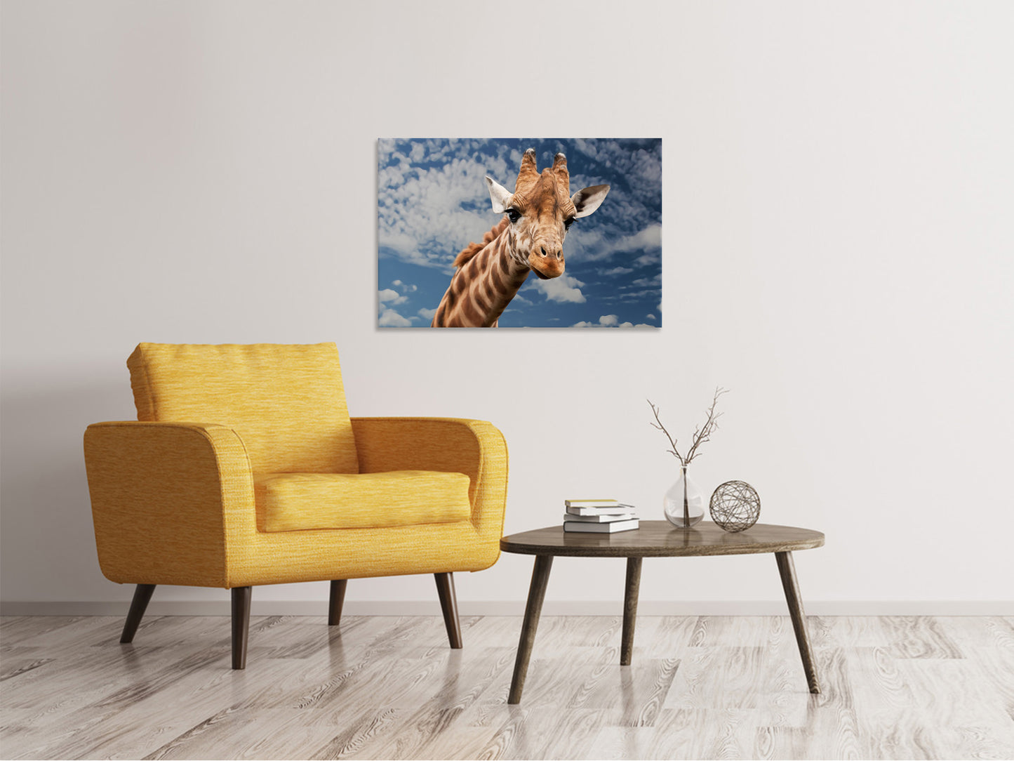 Leinwandbild Achtung Giraffe!