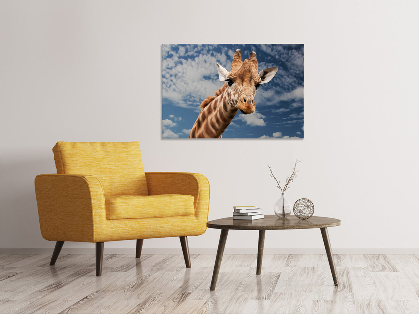 Leinwandbild Achtung Giraffe!