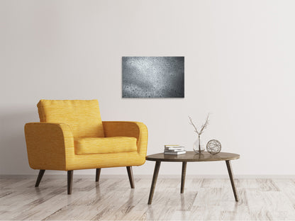 Leinwandbild Dunkle Regentropfen an der Wand