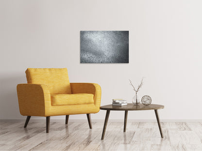Leinwandbild Dunkle Regentropfen an der Wand