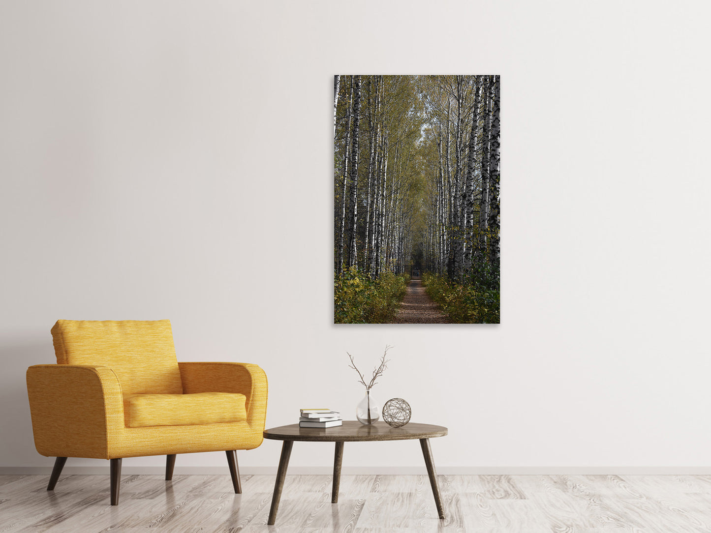 Leinwandbild Birken Allee