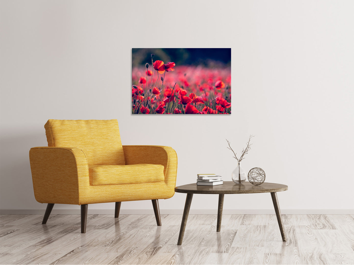 Leinwandbild Im Mohn Feld
