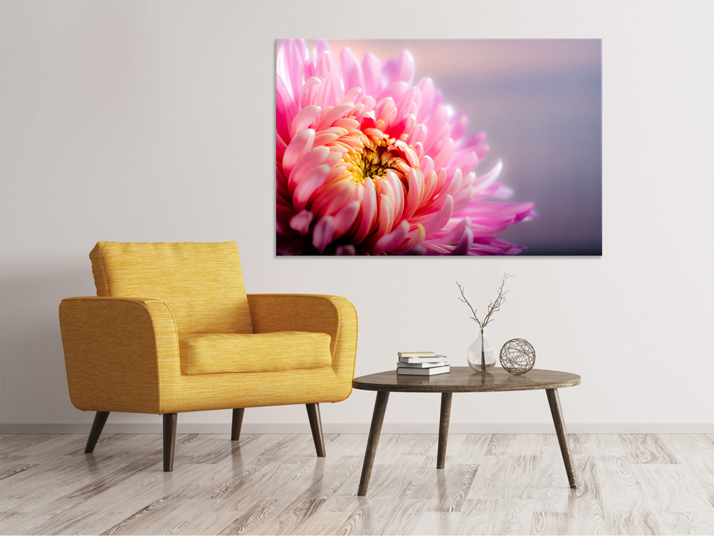 Leinwandbild Makro Chrysantheme