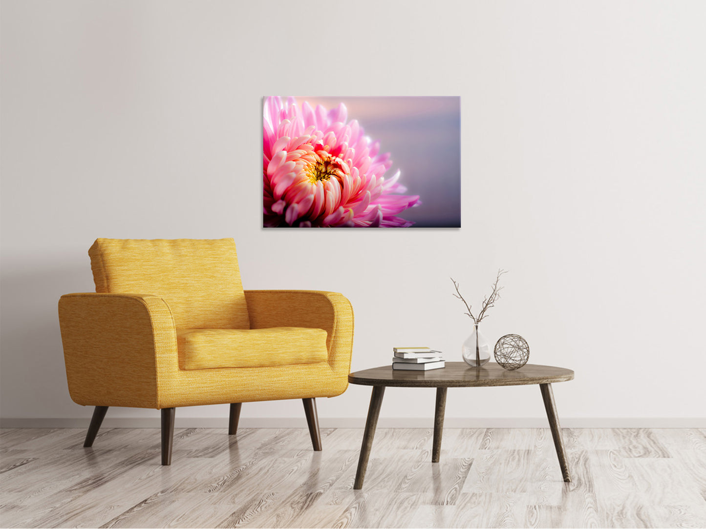 Leinwandbild Makro Chrysantheme