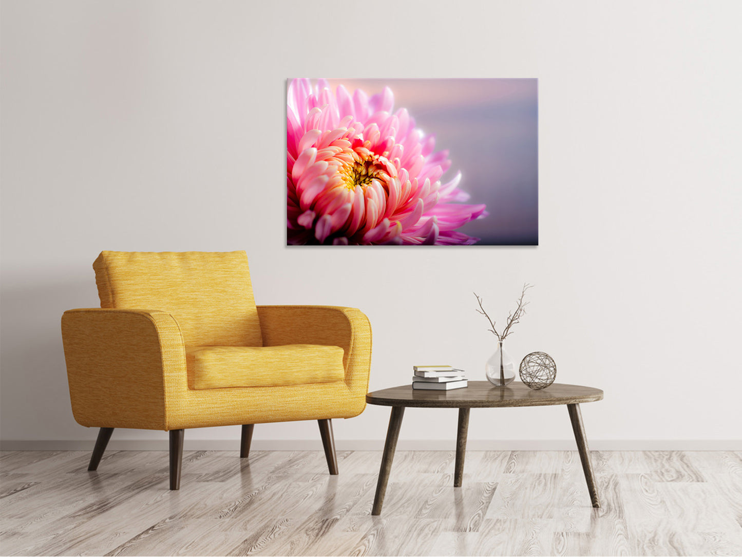 Leinwandbild Makro Chrysantheme