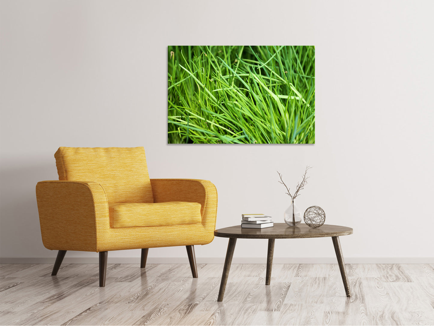 Leinwandbild Frischer Schnittlauch XL