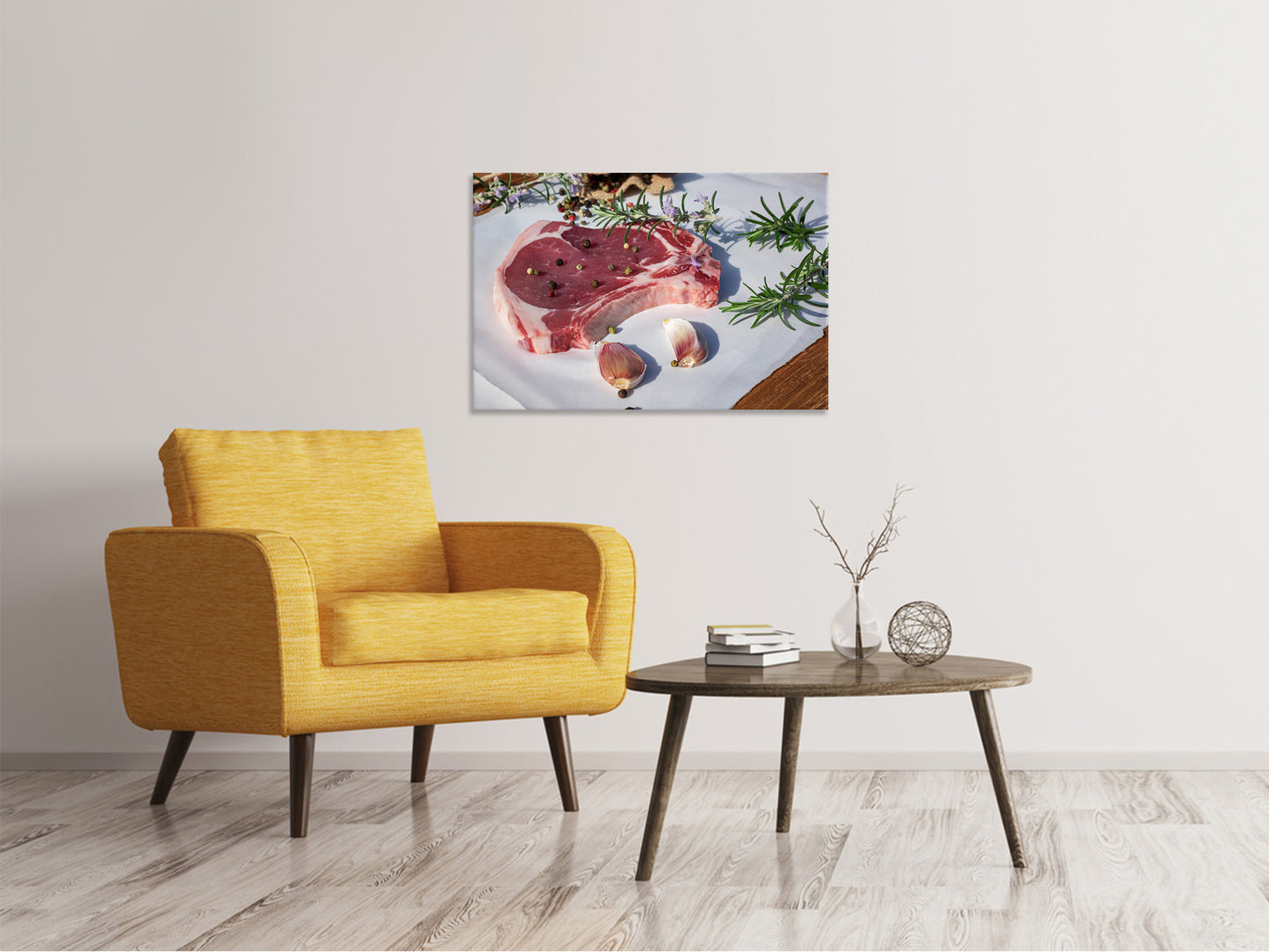 Leinwandbild Rohes Kalbskotelett